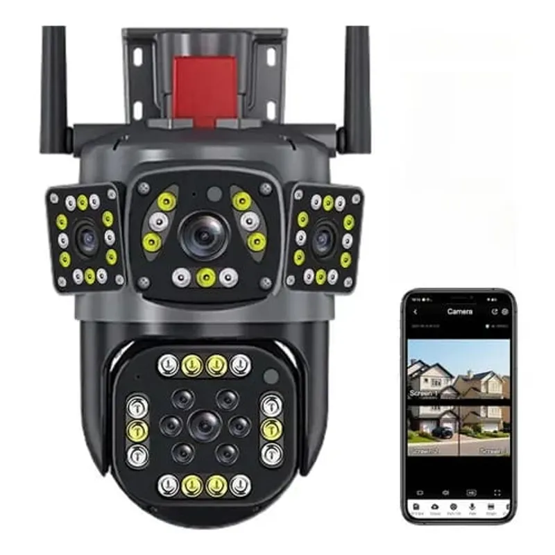 OEM - Cámara IP Wi-Fi 4 Lentes con Detección de Movimiento y Audio