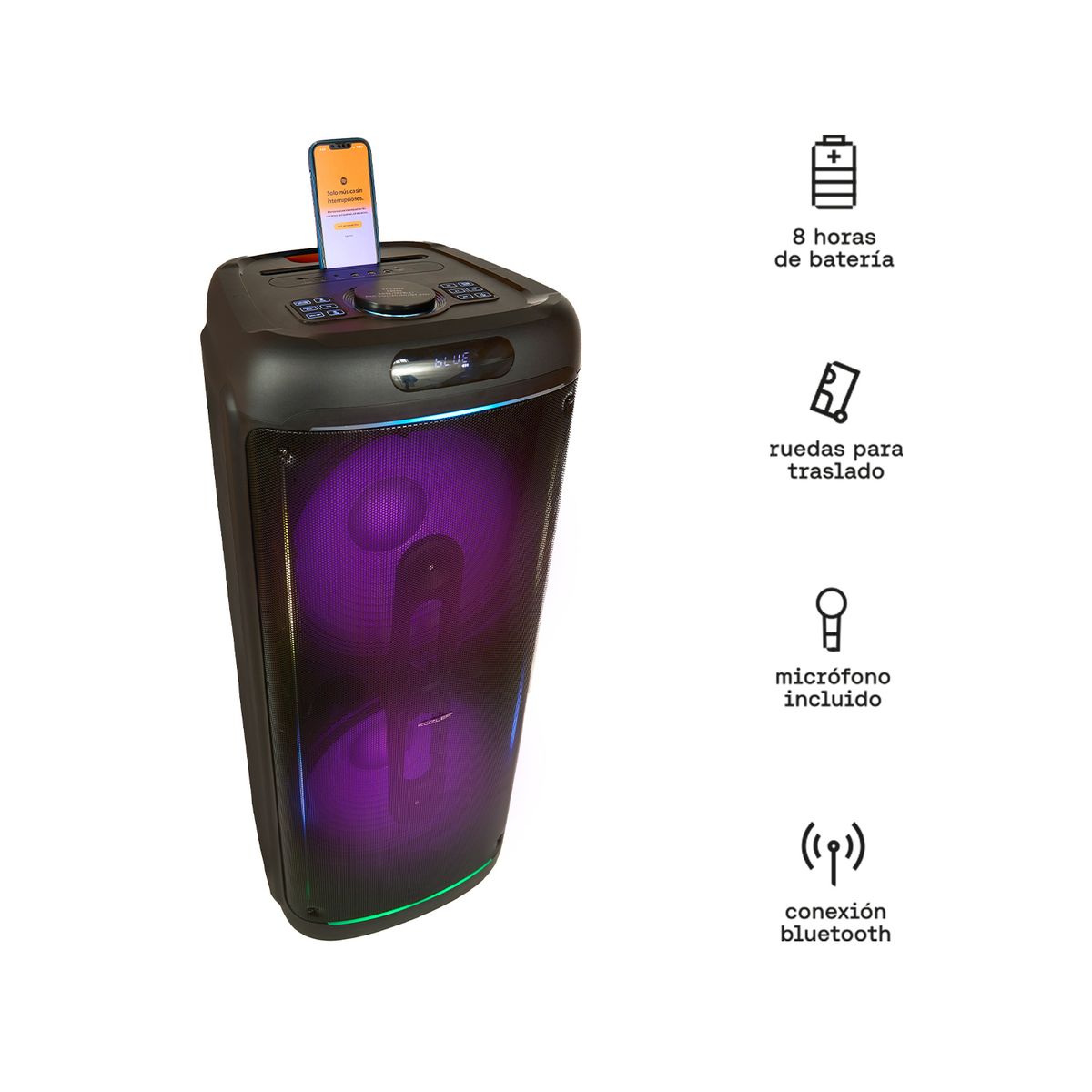 KUZLER - Parlante Karaoke 8 horas 3200W KUZLER RIP-101