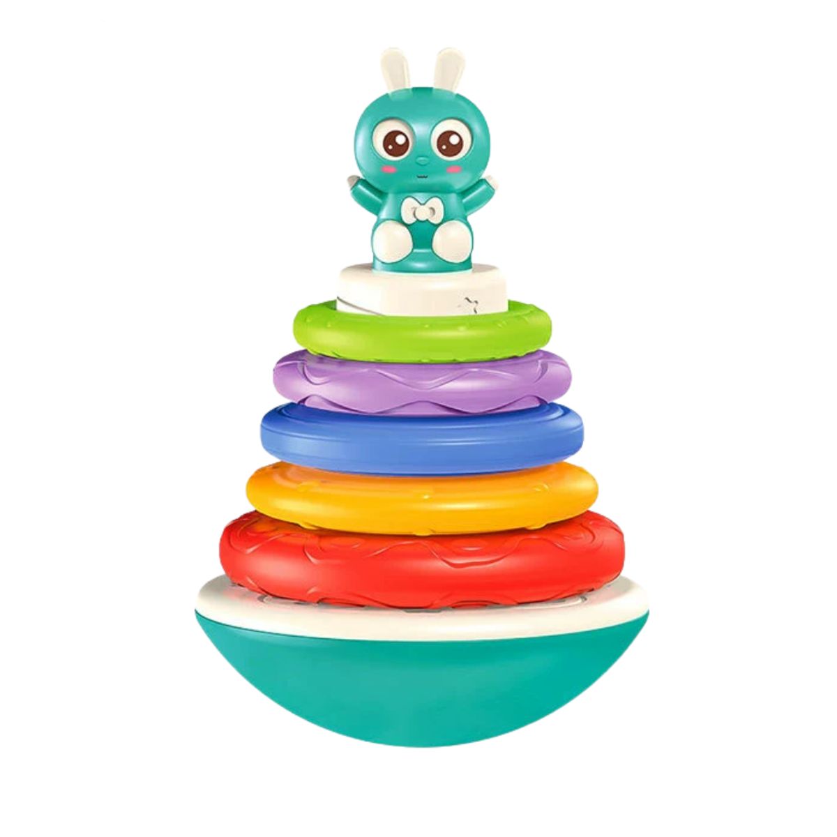 BIBI - JUGUETE APILABLE DE ANILLO ESTIMULACIÓN PARA BEBÉ AZUL