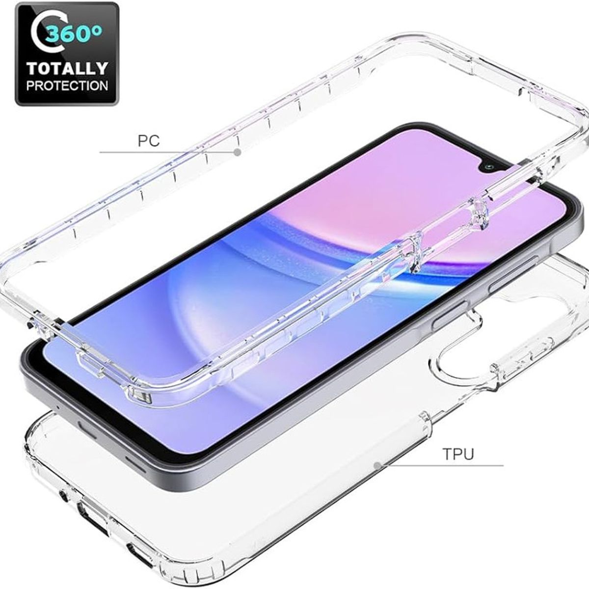 CASE - Case 360 3 EN 1 Clear Para Samsung A06