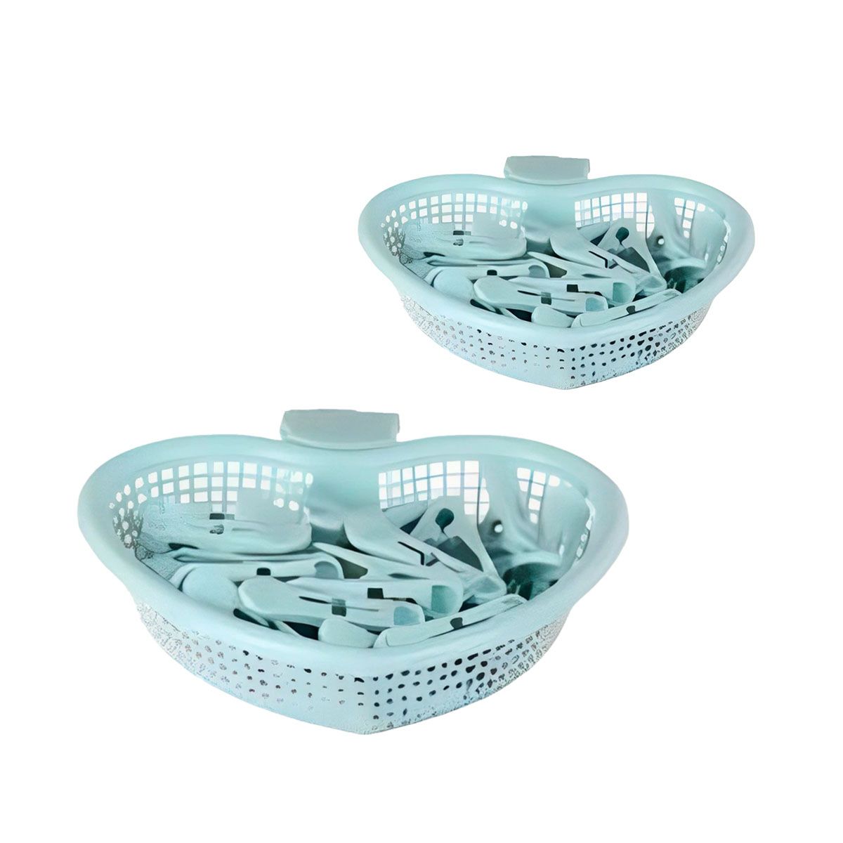 GENERICO - Pack5 Canasta con Compartimentos Verde Y+Ligas de Regalo