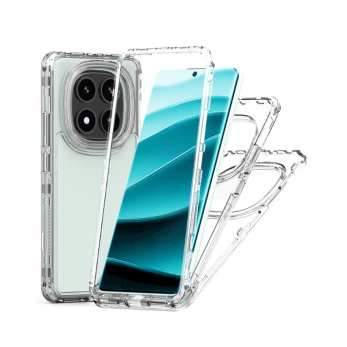 CASE - Case 360 3 EN 1 Clear Para Xiaomi Note 14 Pro Plus 5G