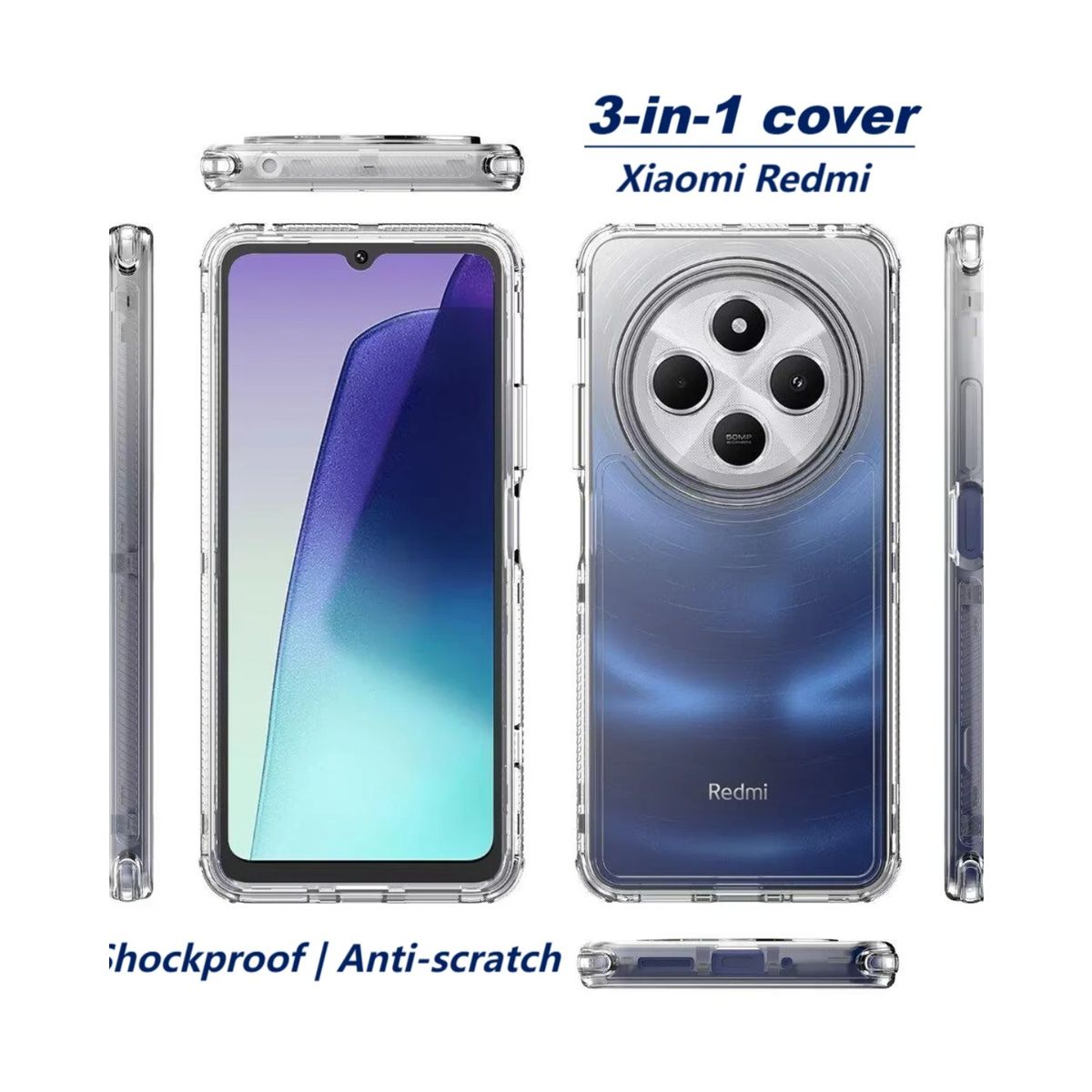 CASE - Case 360 3 EN 1 Clear Para Xiaomi Redmi 14C