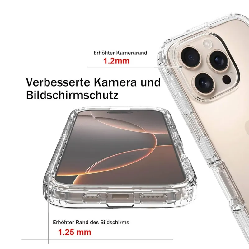 CASE - Case 360 3 EN 1 Clear Para Iphone 16 Pro Max