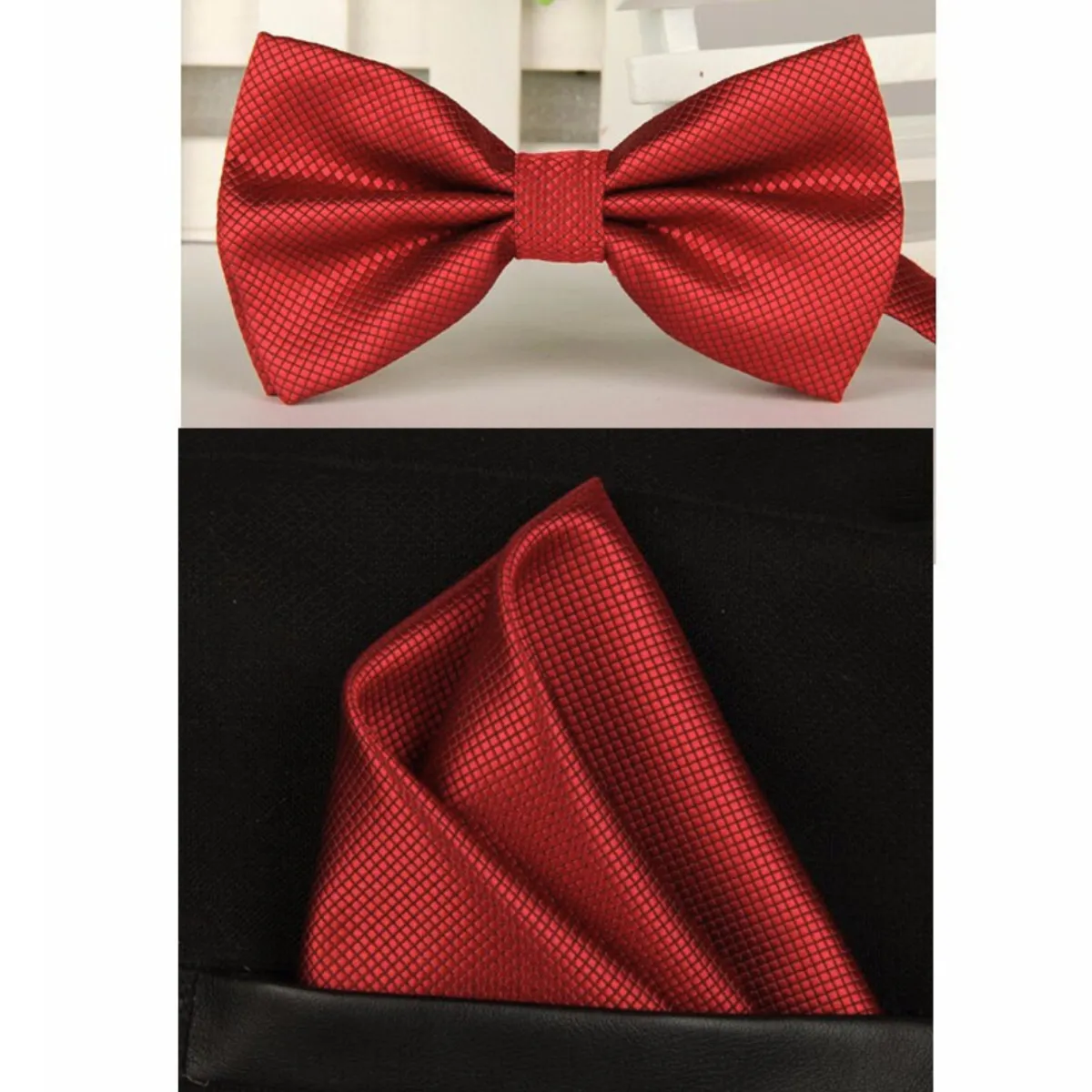 KAST PE - Set Houston Corbata Michi Pañuelo y Gemelos  Rojo