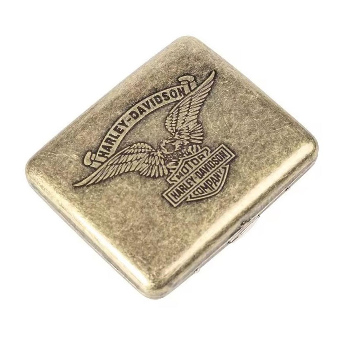 GENERICO - Cigarrera De Bolsillo Diseño Harley Davidson Vintage Metal