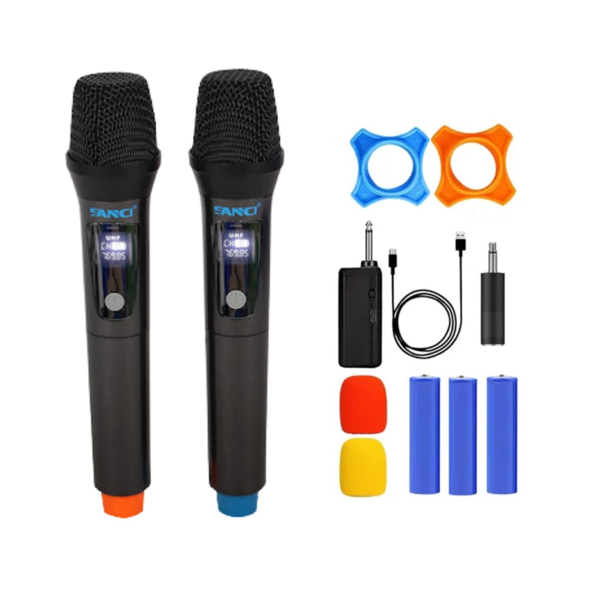 SEISA - Micrófonos Inalámbricos Con Receptor Uhf Recargables Karaoke