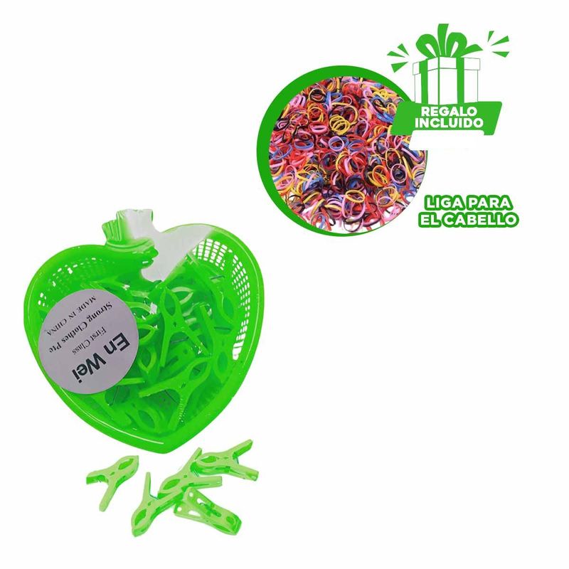 GENERICO - Pack9 Canasta Elegante en Tono Verde Y+Ligas de Regalo