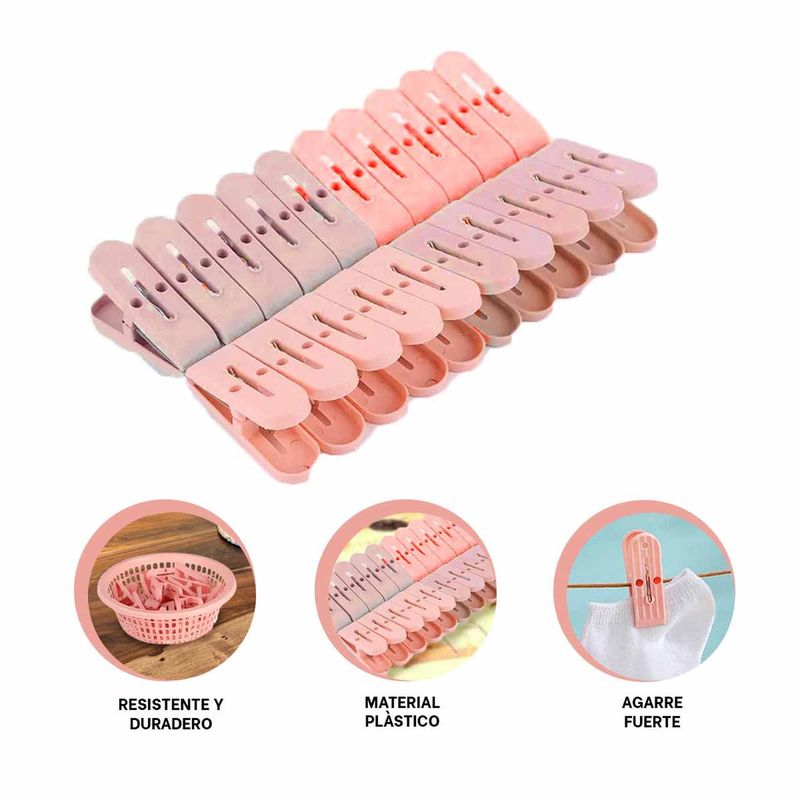 RYBIU IMPORT - Pack2 Cesto Circular Funcional Rosado Y+Banderitas Adhesivas