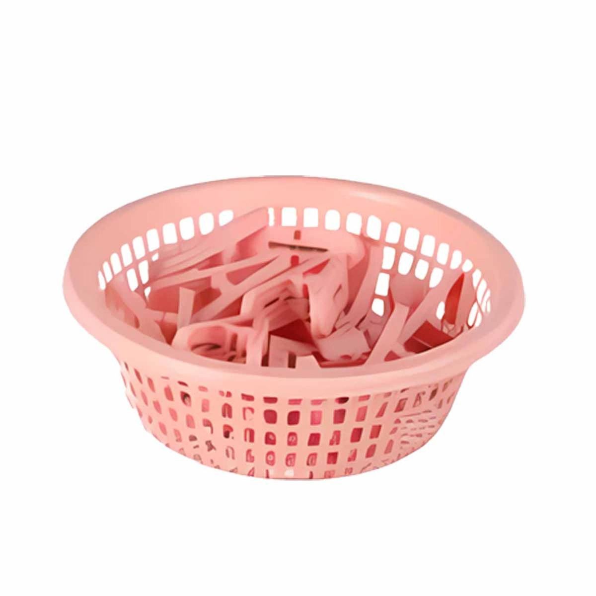 RYBIU IMPORT - Pack6 Cesto Circula en Color Rosado Y+Banderitas Adhesivas