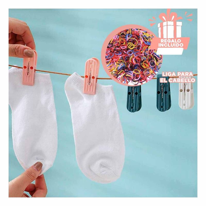 GENERICO - Pack9 Canasta Circular en Rosado Y+Ligas de Regalo