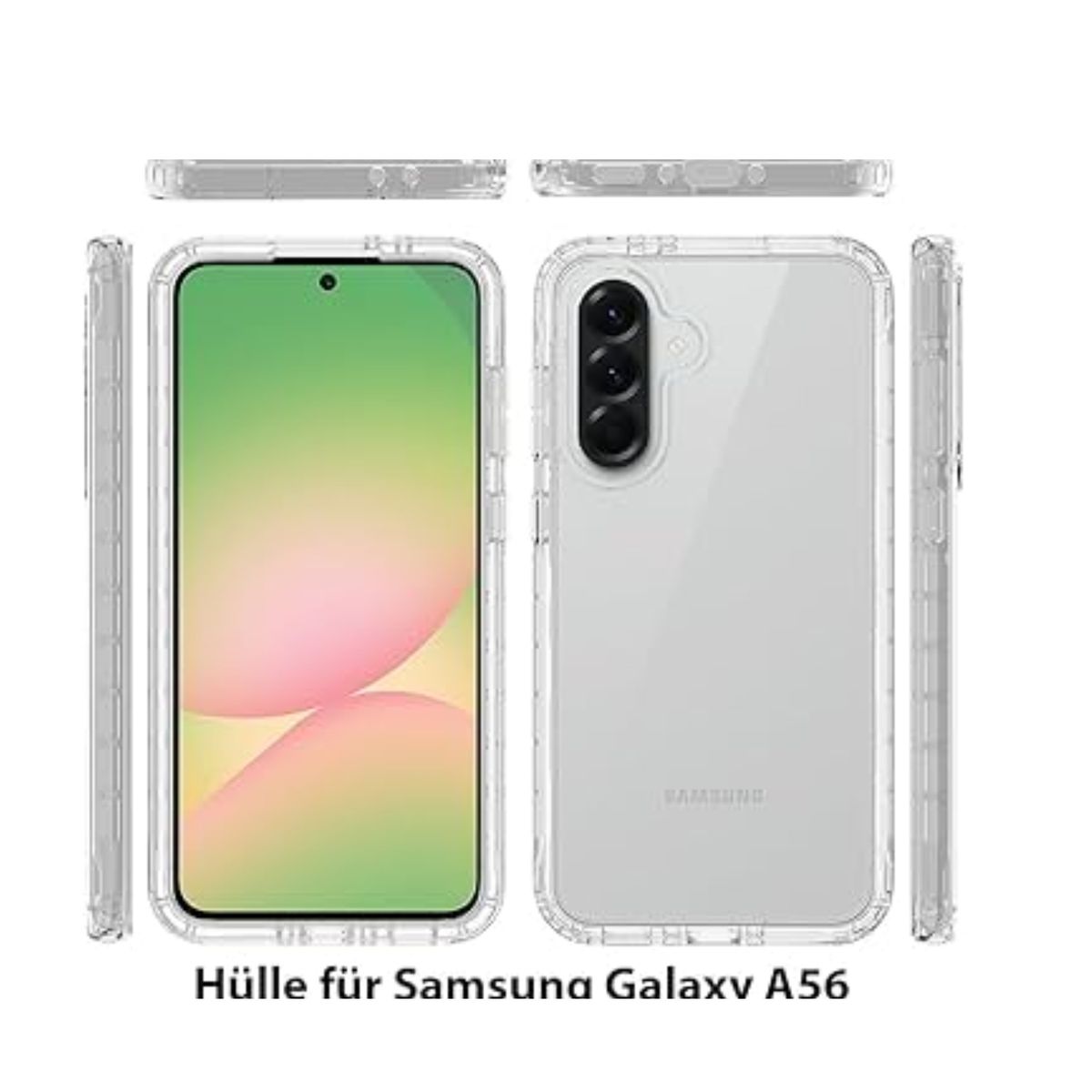 CASE - Case 360 3 EN 1 Clear Para Samsung A56