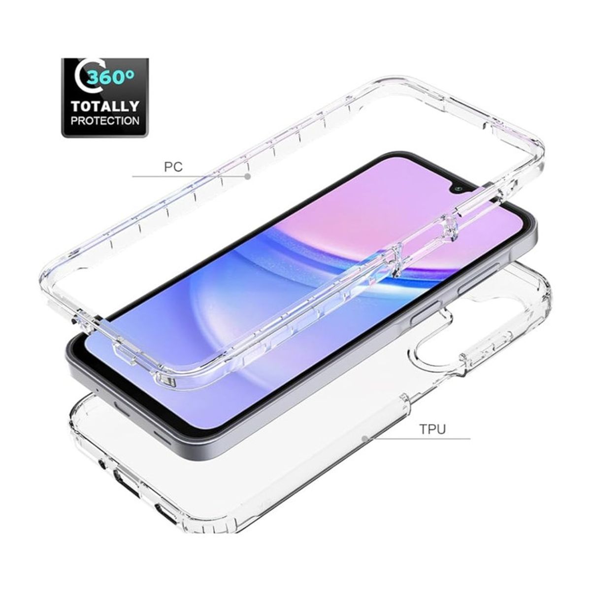 CASE - Case 360 3 EN 1 Clear Para Samsung A36