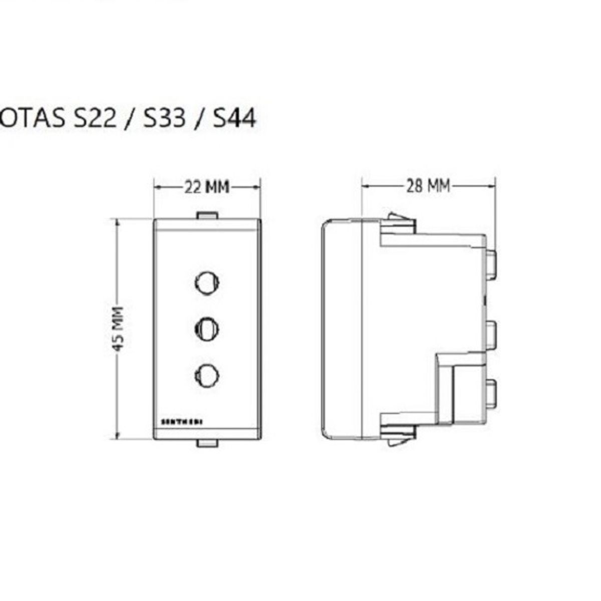 SINTHESI - TOMACORRIENTE DOBLE 3 EN LINEA Y USB TIPO A S33 PLACA BLANCA MATE