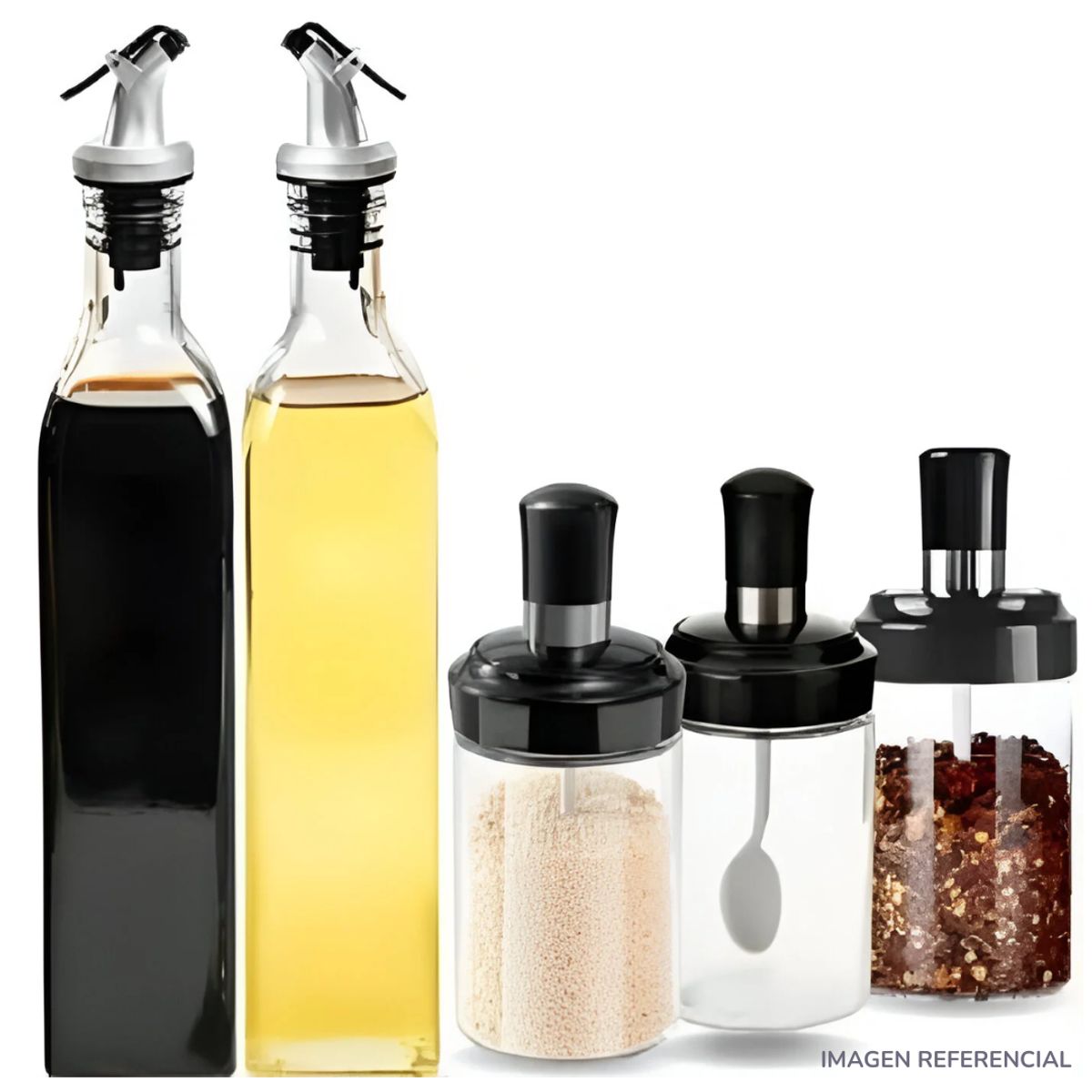 INSPIRA - Set Dispensador de Aceite con Condimenteros Especieros