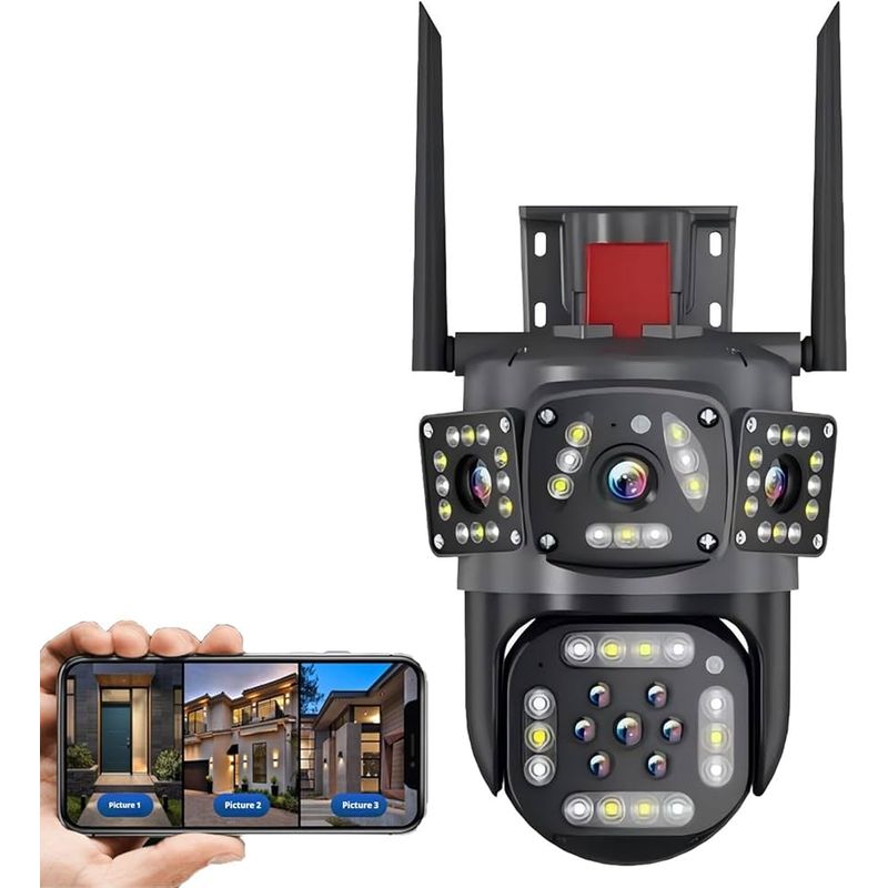 OEM - IP Cam Wi-Fi 4 Lentes con Sensor de Movimiento y Visión Nocturna