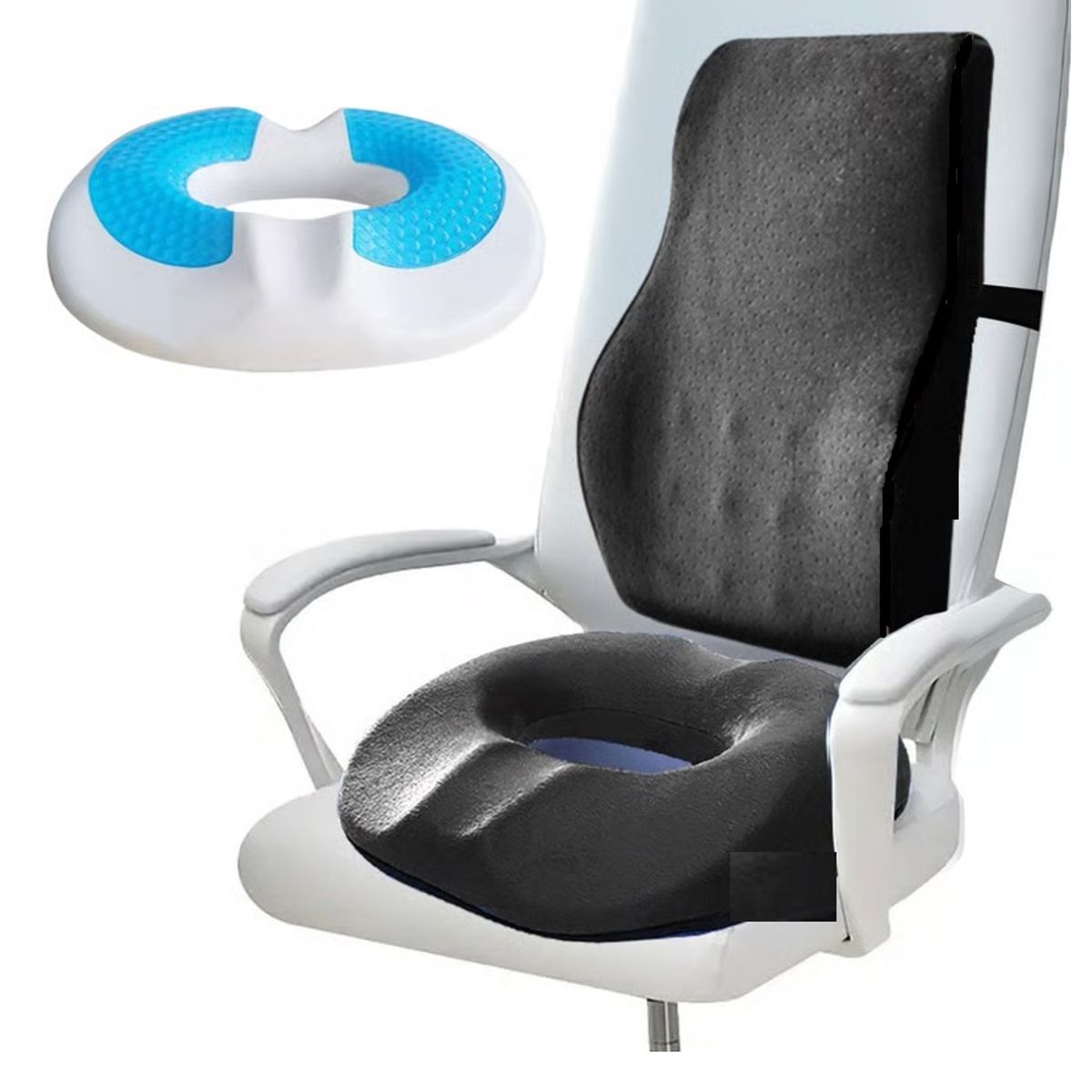 OEM - Duo Cojín Asiento DONA y Respaldar Viscogel para Auto u oficina