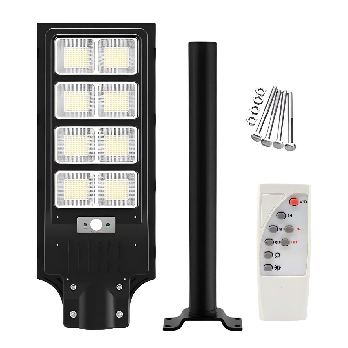 HYUNDAI - Reflector Lampara Farola Con Panel Solar Exterior + Control + Sensor