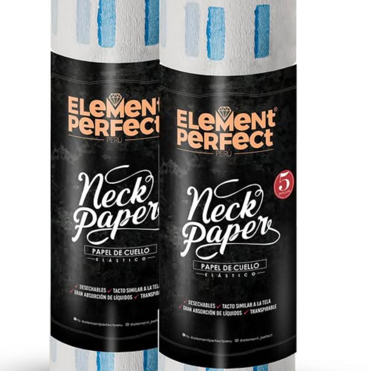 ELEMENT - Pack Papel de Cuello Profesional Neck Paper 100 unidades tiras rollo