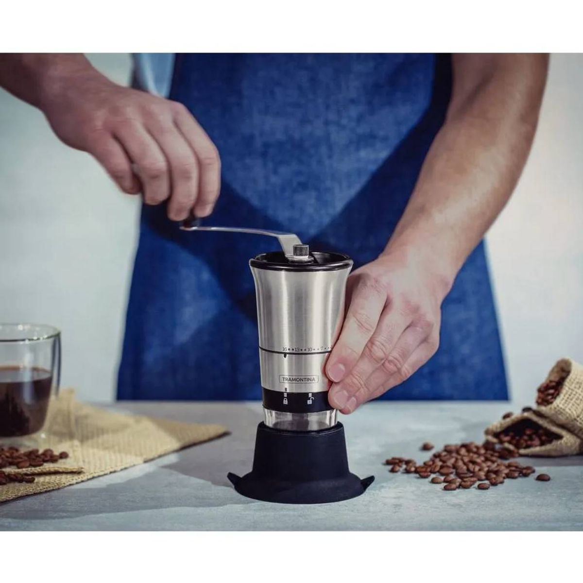 TRAMONTINA - Molinillo para café Realce de acero inoxidable