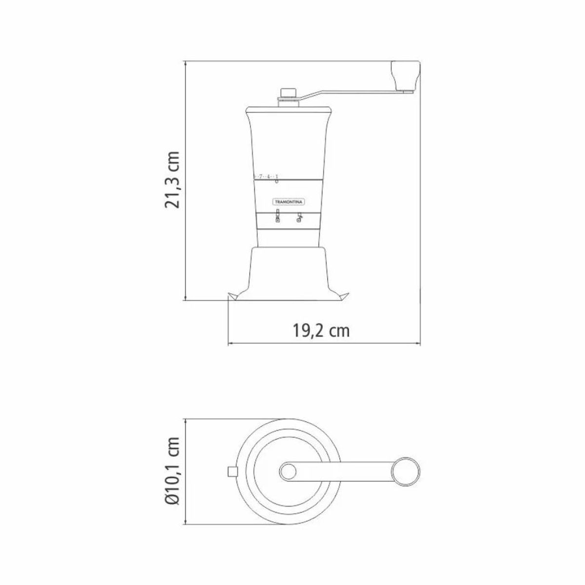 TRAMONTINA - Molinillo para café Realce de acero inoxidable