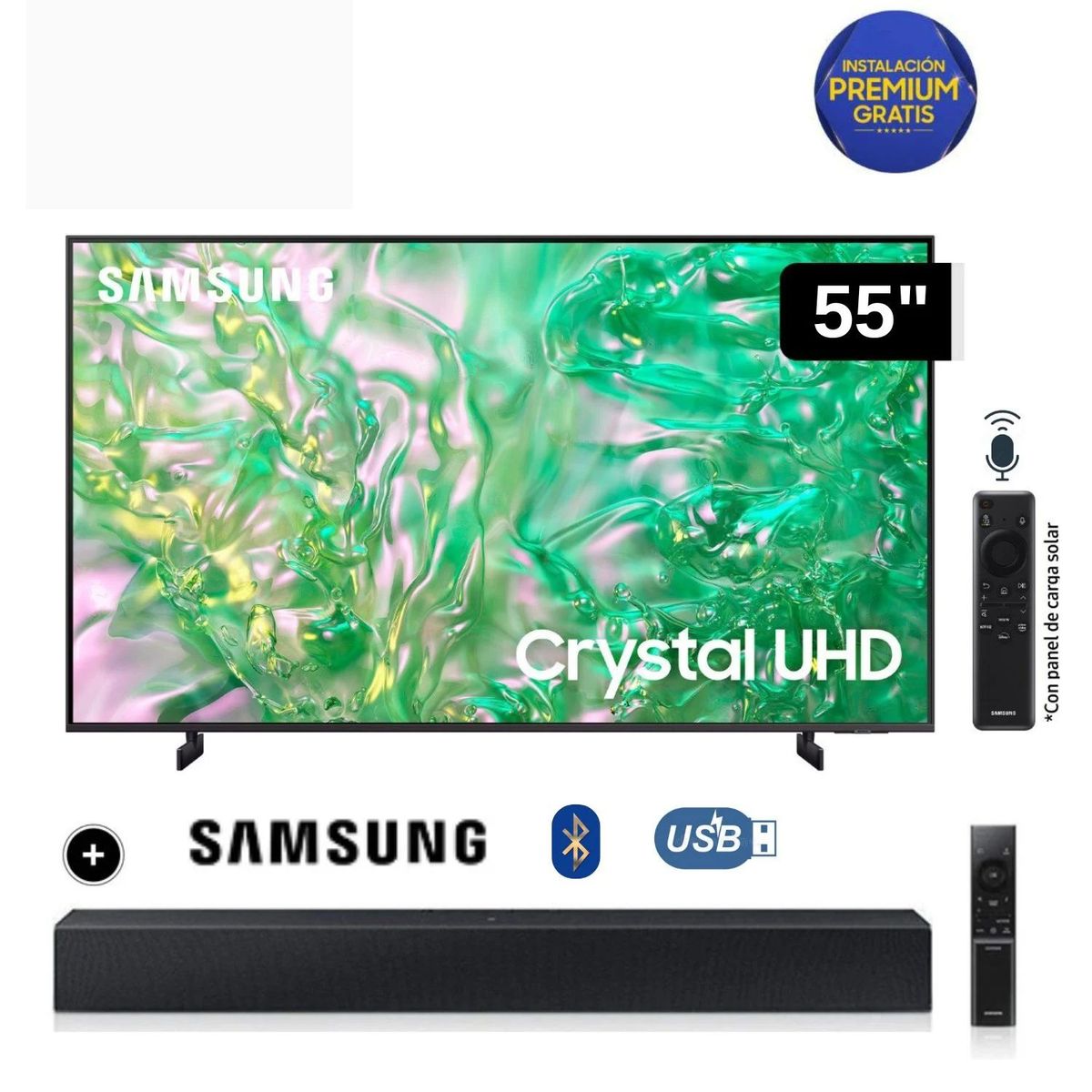SAMSUNG - TELEVISOR SAMSUNG CRYSTAL 55 UHD 4K SMART TV UN55DU8000GXPE + Soundbar HW C400