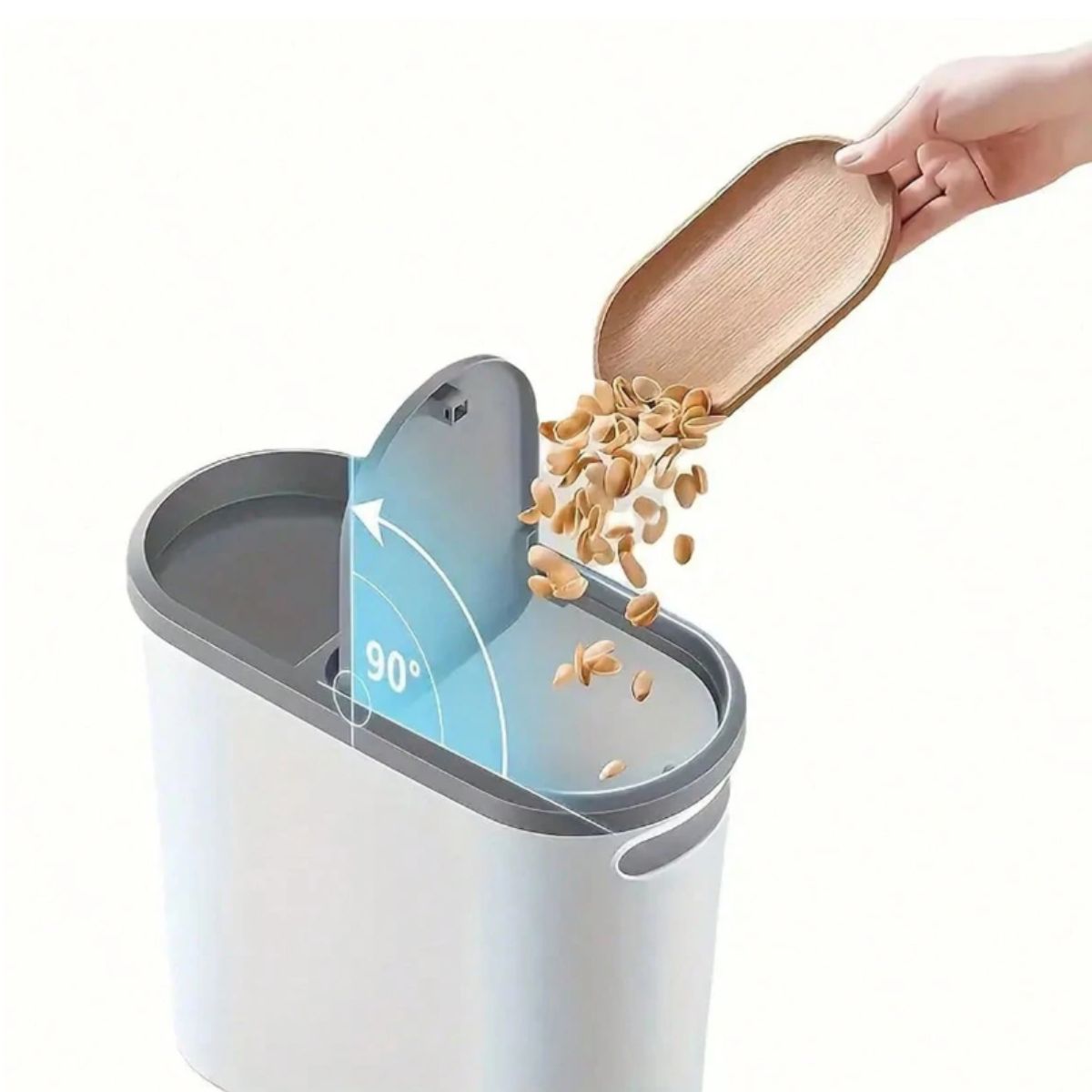 INSPIRA - Tacho de Basura Canasta con Tapa Push Ahorra Espacio