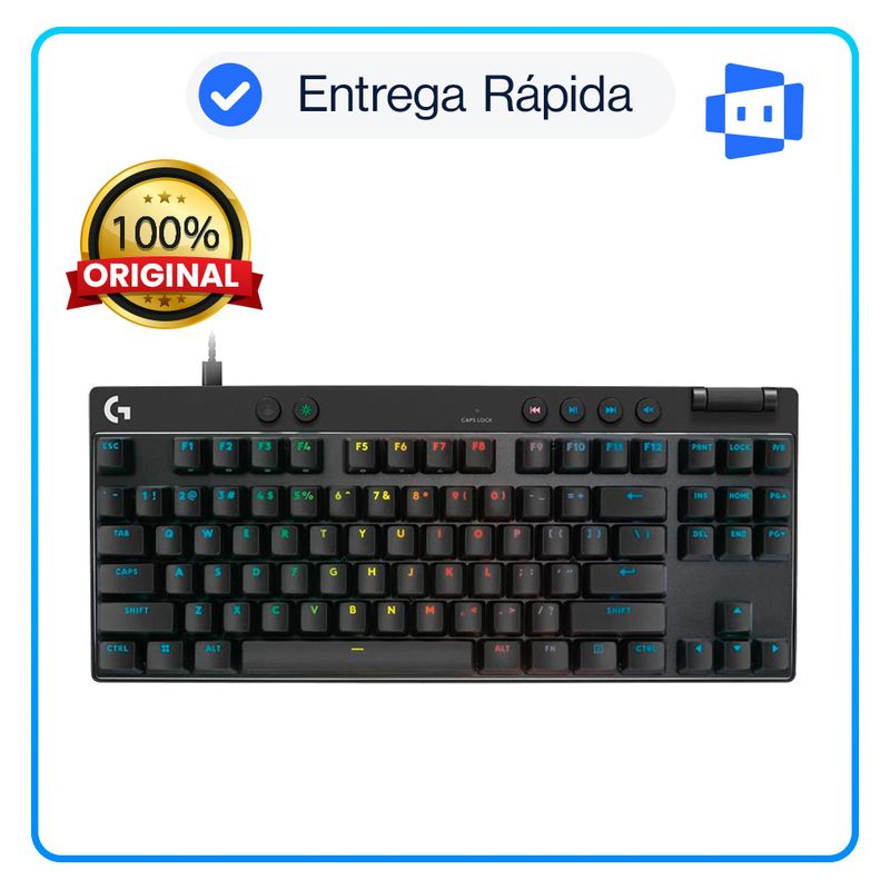 LOGITECH - Teclado Logitech PRO X TKL RAPID Análogo USB-C  LIGHTSYNC RGB