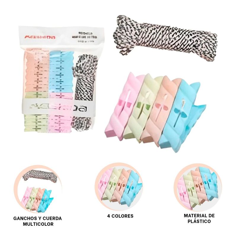 GENERICO - Pack6 Perchas con Diseño Ergonómico para Ropa de 2 Colores