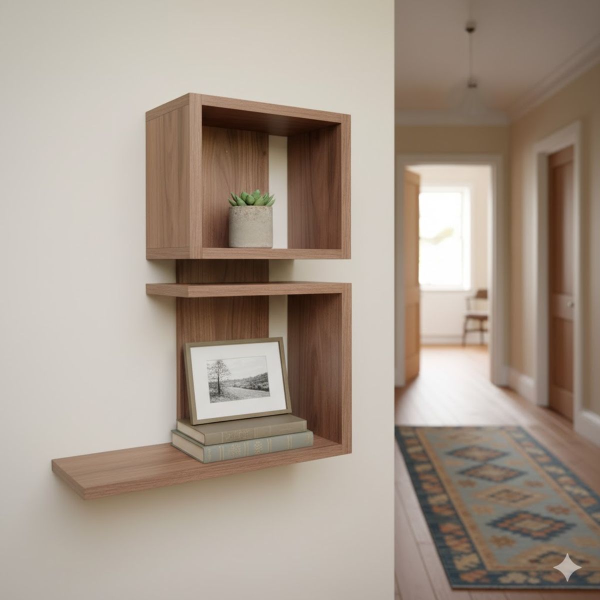 GENERICO - Repisa Flotante Asimétrica melamina galés