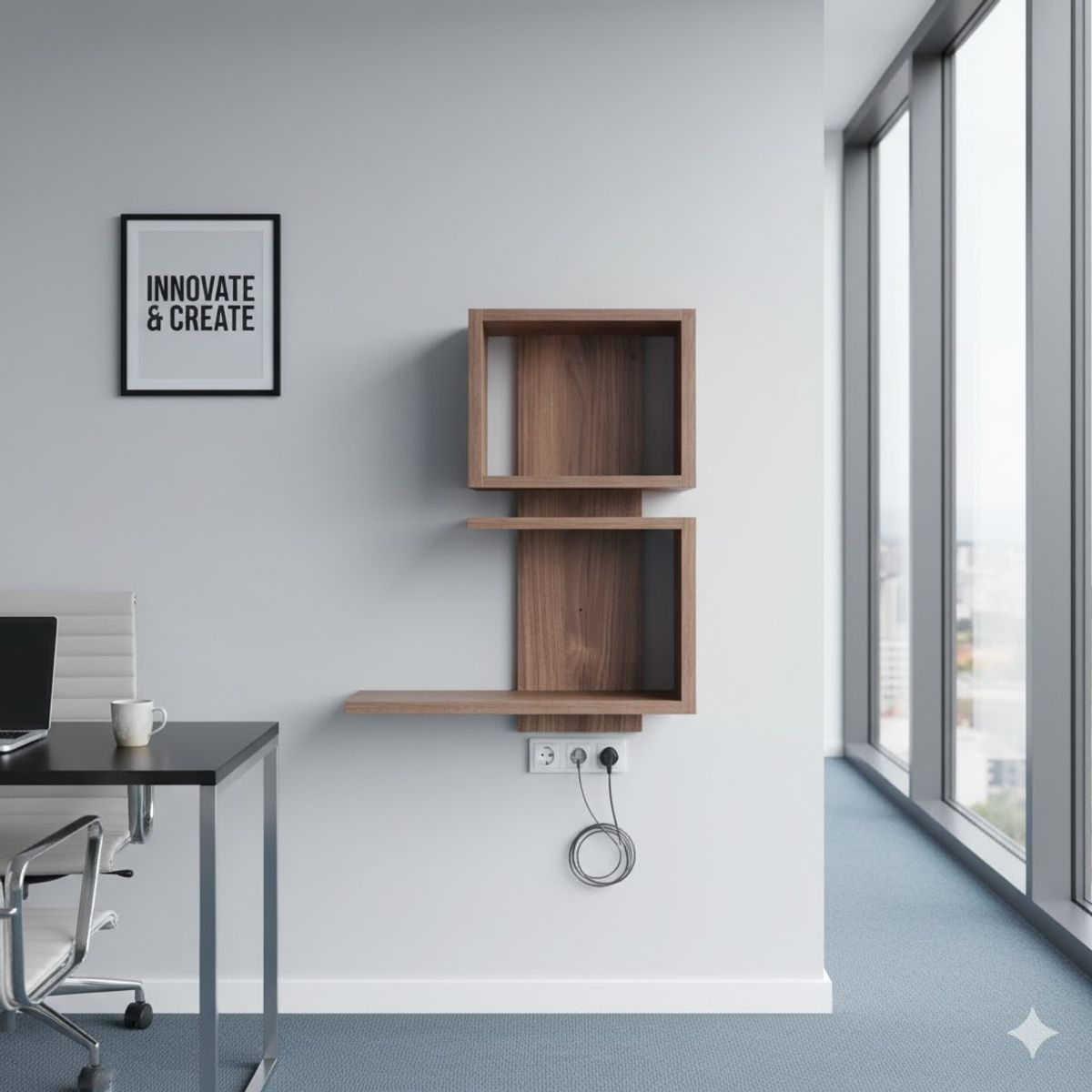 GENERICO - Repisa Flotante Asimétrica melamina galés