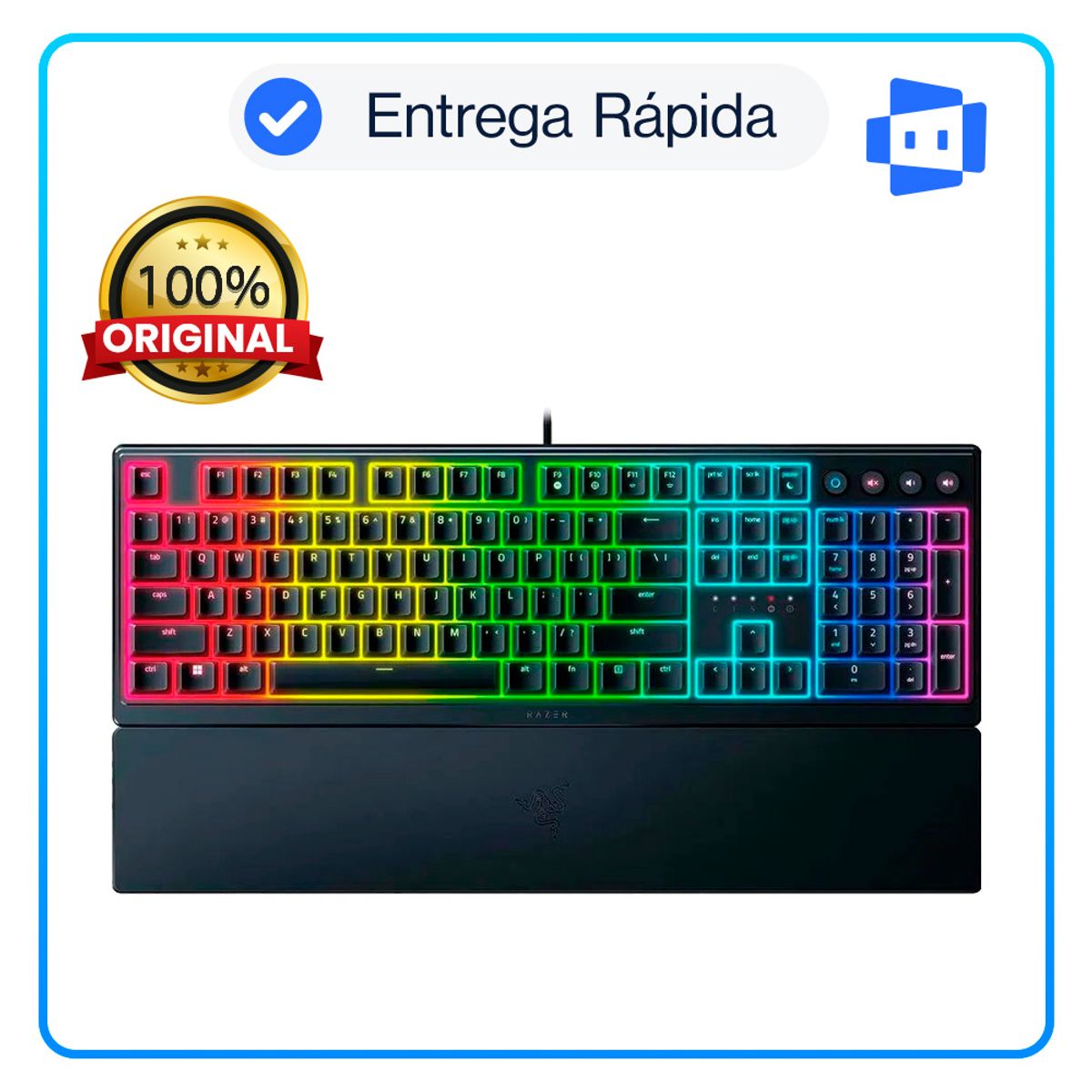 RAZER - Teclado Razer Ornata V3  Perfil Bajo Retroiluminación RGB Chroma Negro