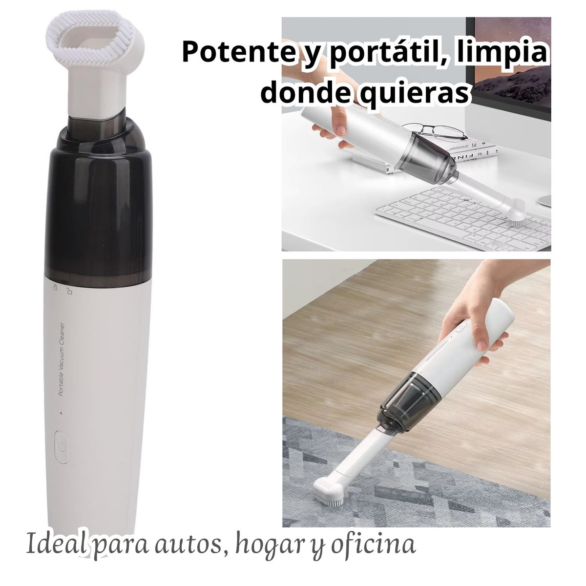 PENTHA - Aspiradora Portátil Recargable para Autos Hogar y Oficina