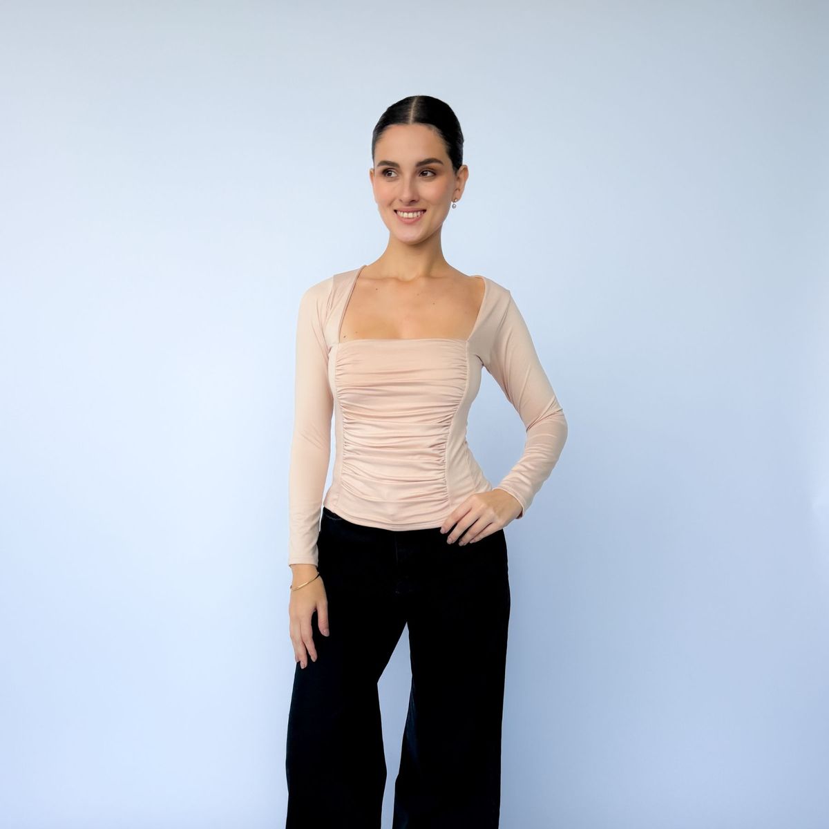 INTROSPECTIVA MODA - POLO MANGA LARGA CORRUGADO MODELO AMELI