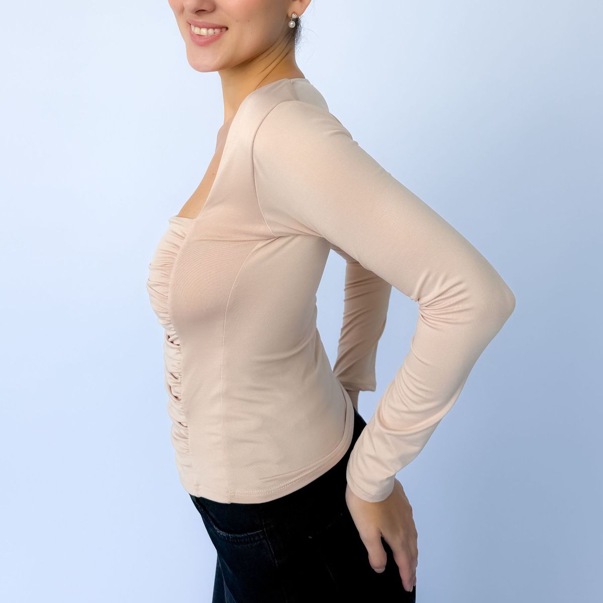 INTROSPECTIVA MODA - POLO MANGA LARGA CORRUGADO MODELO AMELI