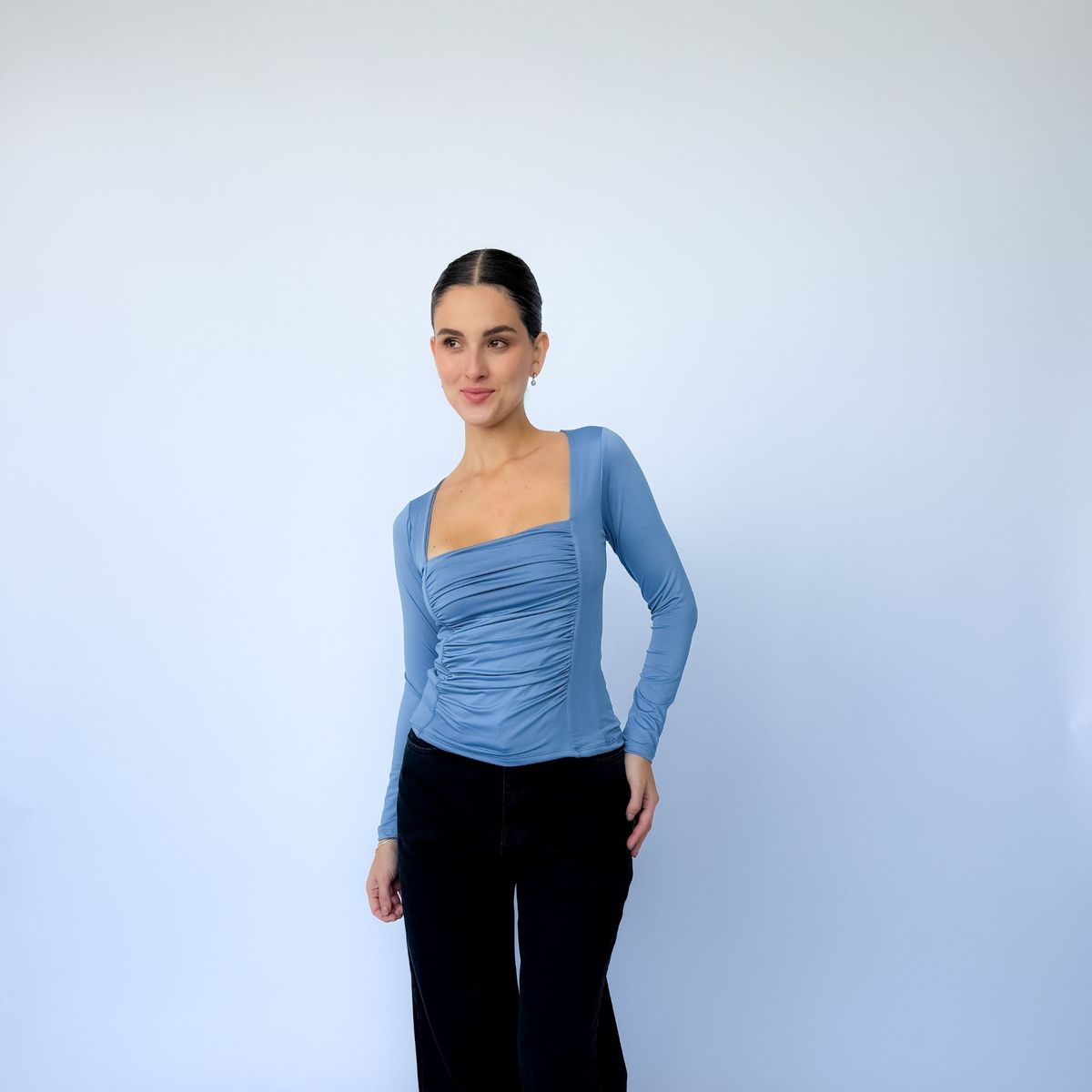 INTROSPECTIVA MODA - POLO MANGA LARGA CORRUGADO MODELO AMELI