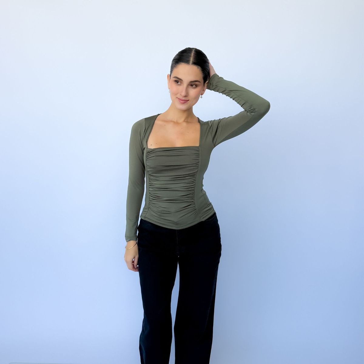 INTROSPECTIVA MODA - POLO MANGA LARGA CORRUGADO MODELO AMELI