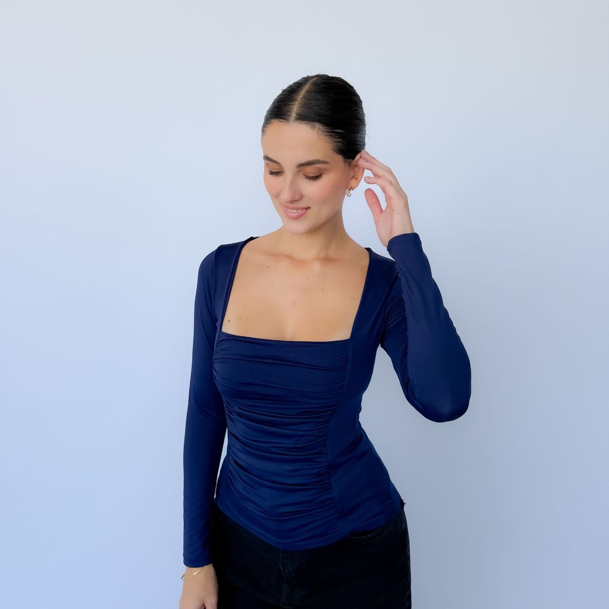 INTROSPECTIVA MODA - POLO MANGA LARGA CORRUGADO MODELO AMELI