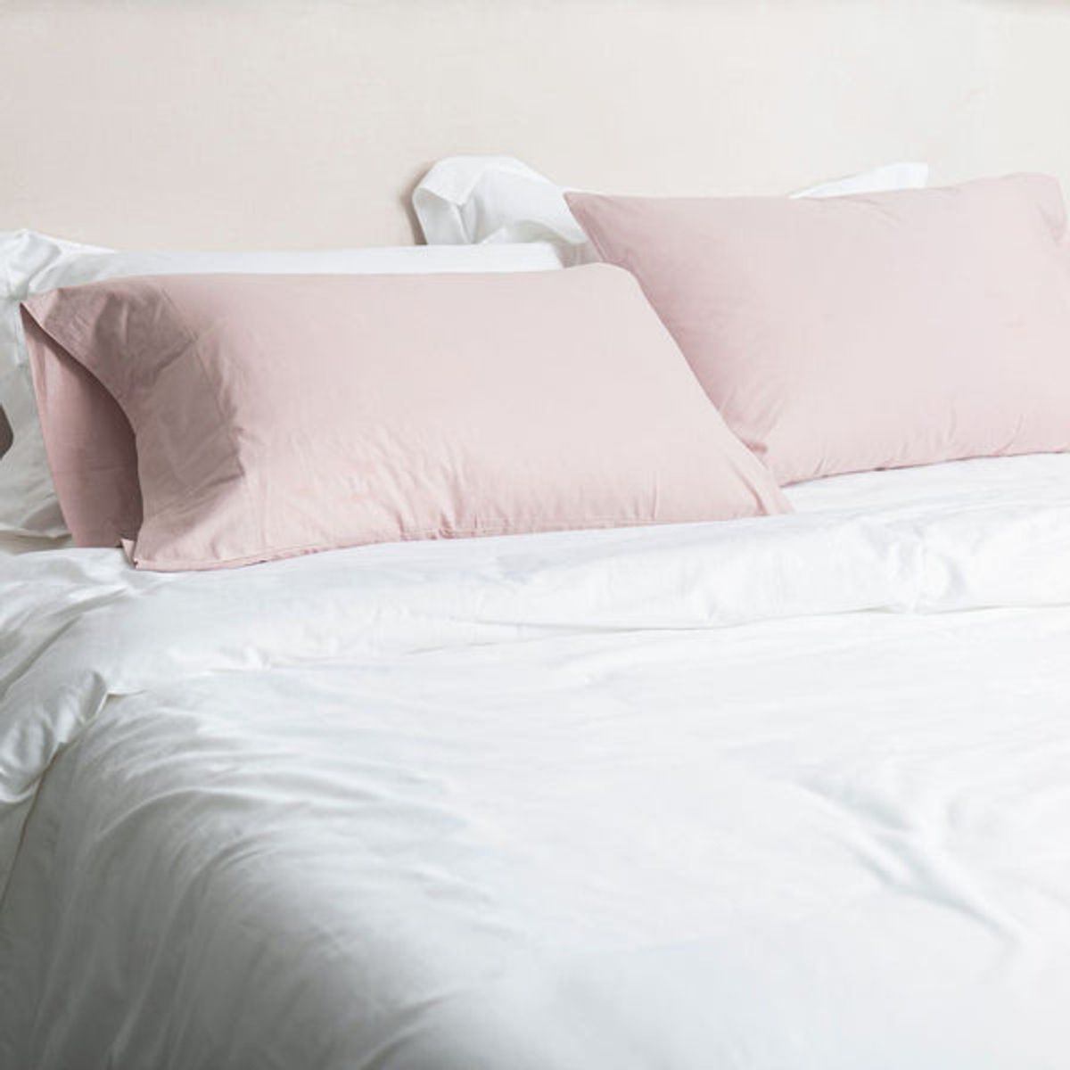 PLUMAS - Pack de Fundas de Almohada 100% Algodón - Rosado - King