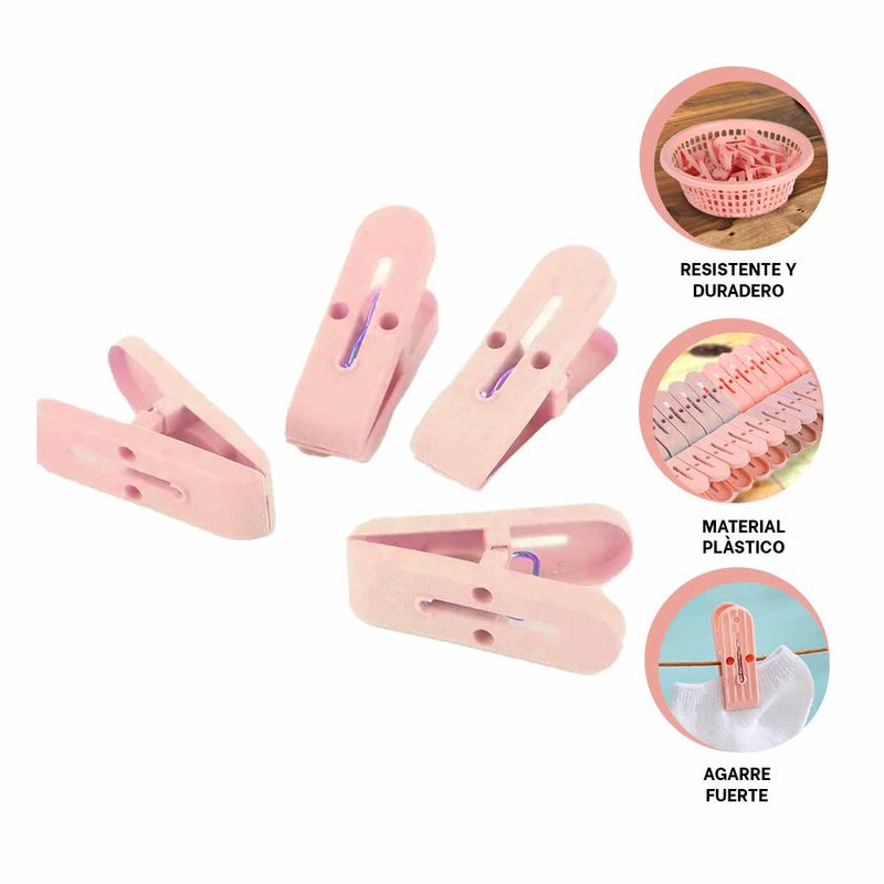 GENERICO - Pack9 Cesto Circular Para el Hogar en Color Rosado