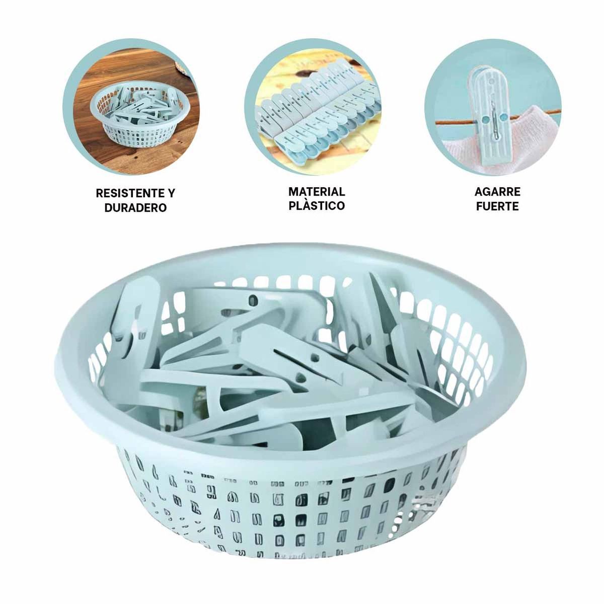 RYBIU IMPORT - Pack2 Canasta de Almacenamiento Verde Y+Ligas de Regalo