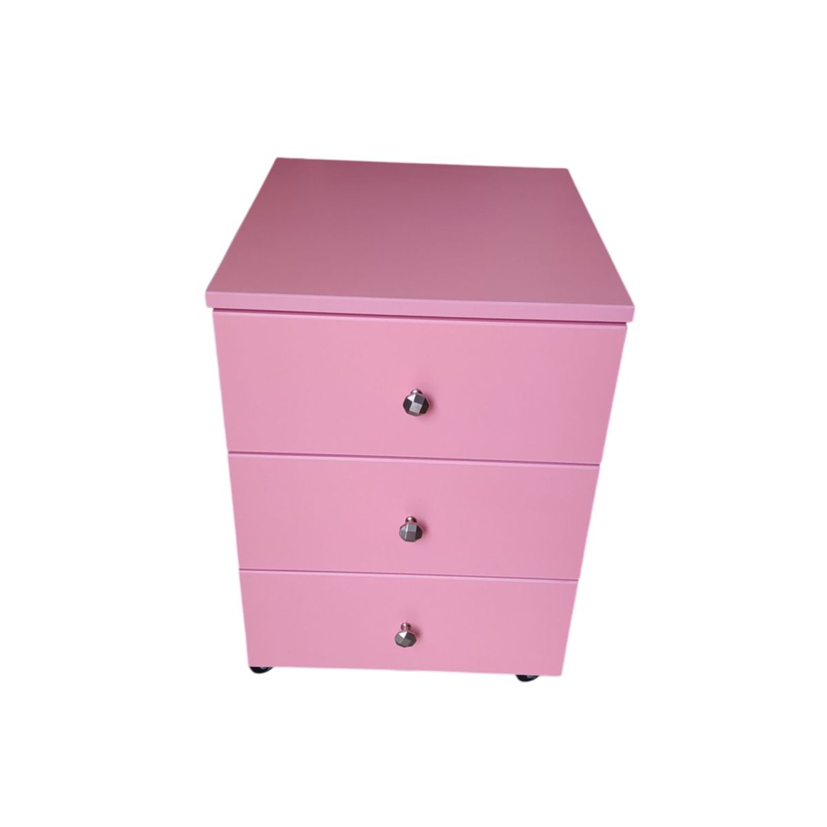 GENERICO - Cajonera rosada de 3 Cajones con ruedas rosada