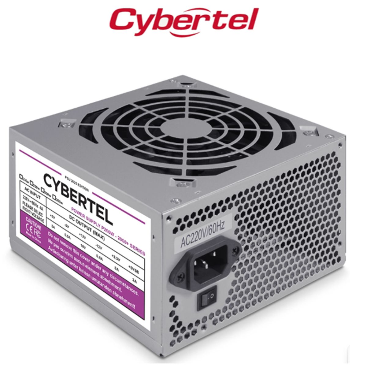 CYBERTEL - Fuente De Poder ATX P200W 200W FLAT En Caja CYBERTEL