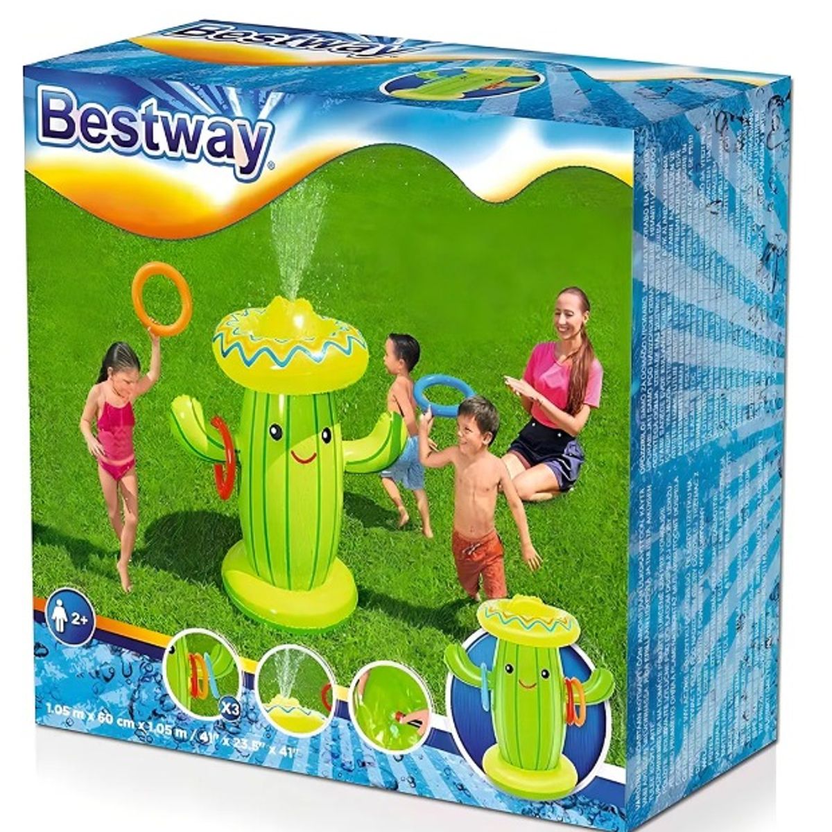 BESTWAY - Juego Cactus Inflable Rociador Lanza Agua Bestway