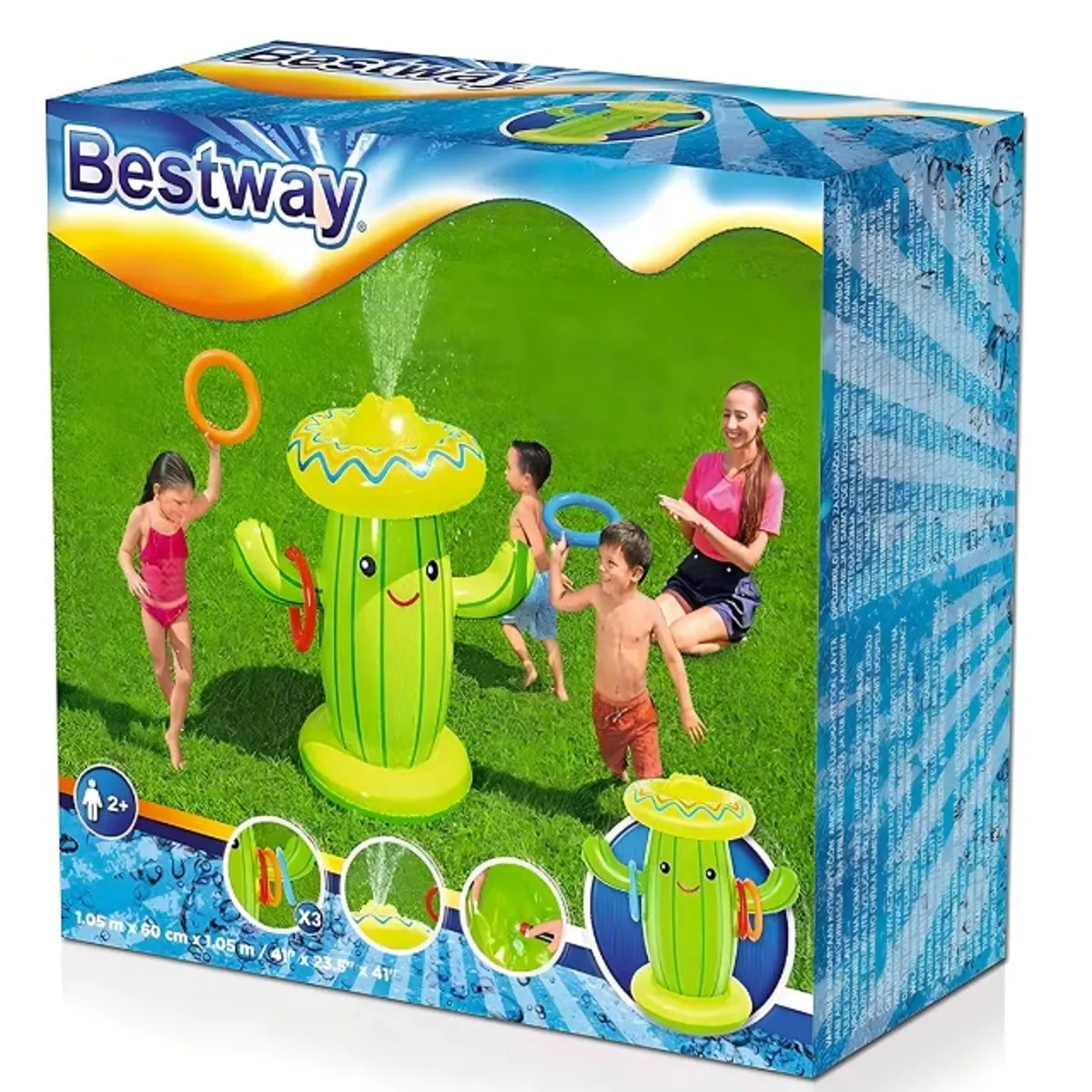 BESTWAY - Juego Cactus Inflable Rociador Lanza Agua Bestway