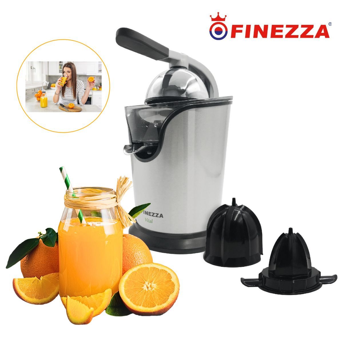 FINEZZA - Exprimidor de Naranja de 100W Finezza