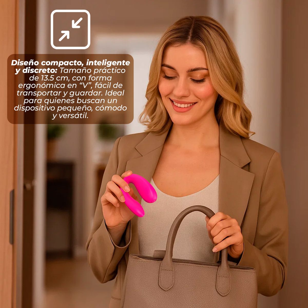 BUYPAL - Vibrador Manual Compacto de Silicona Motor Extraíble