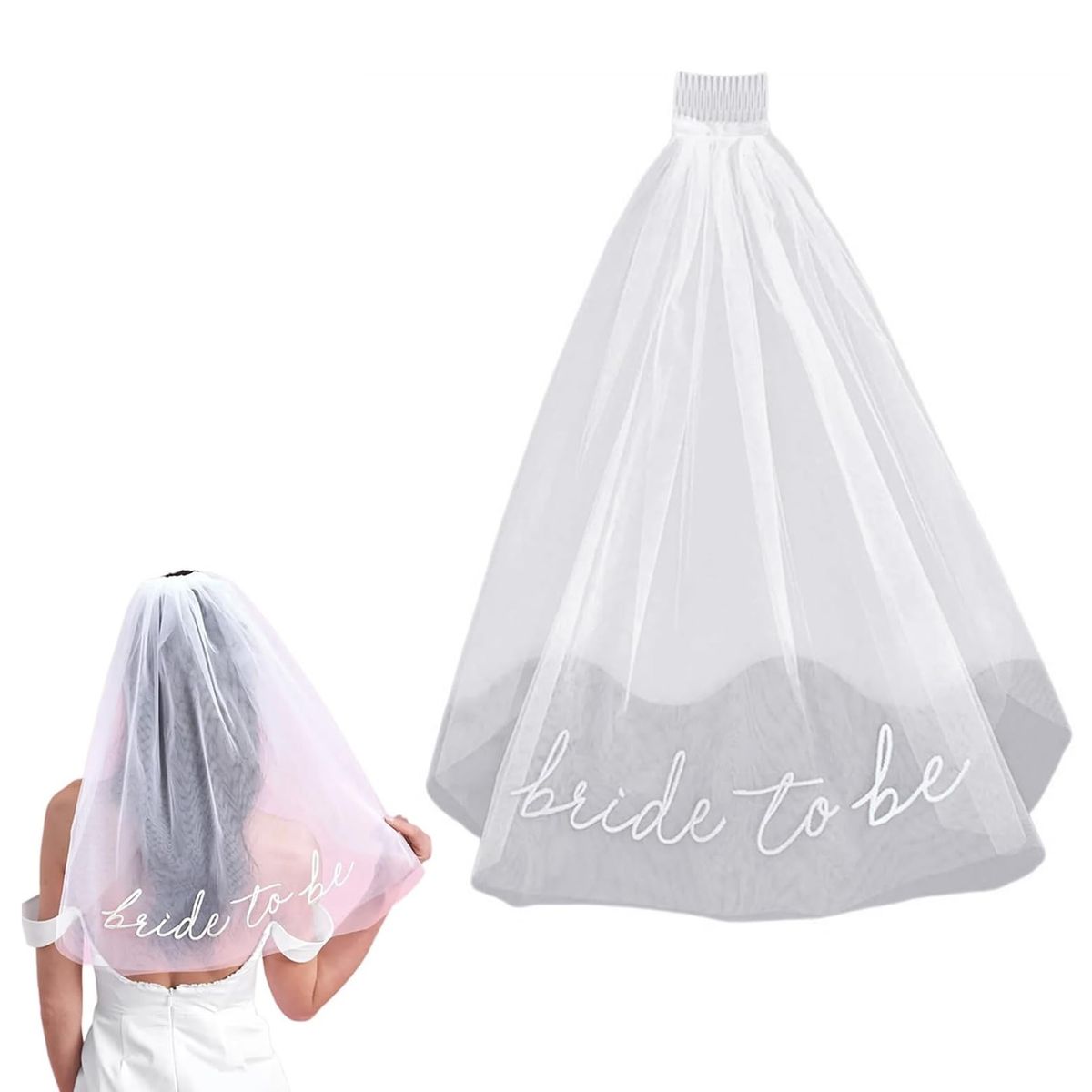 GENERICO - Velo blanco para novia despedida de soltera bride to be