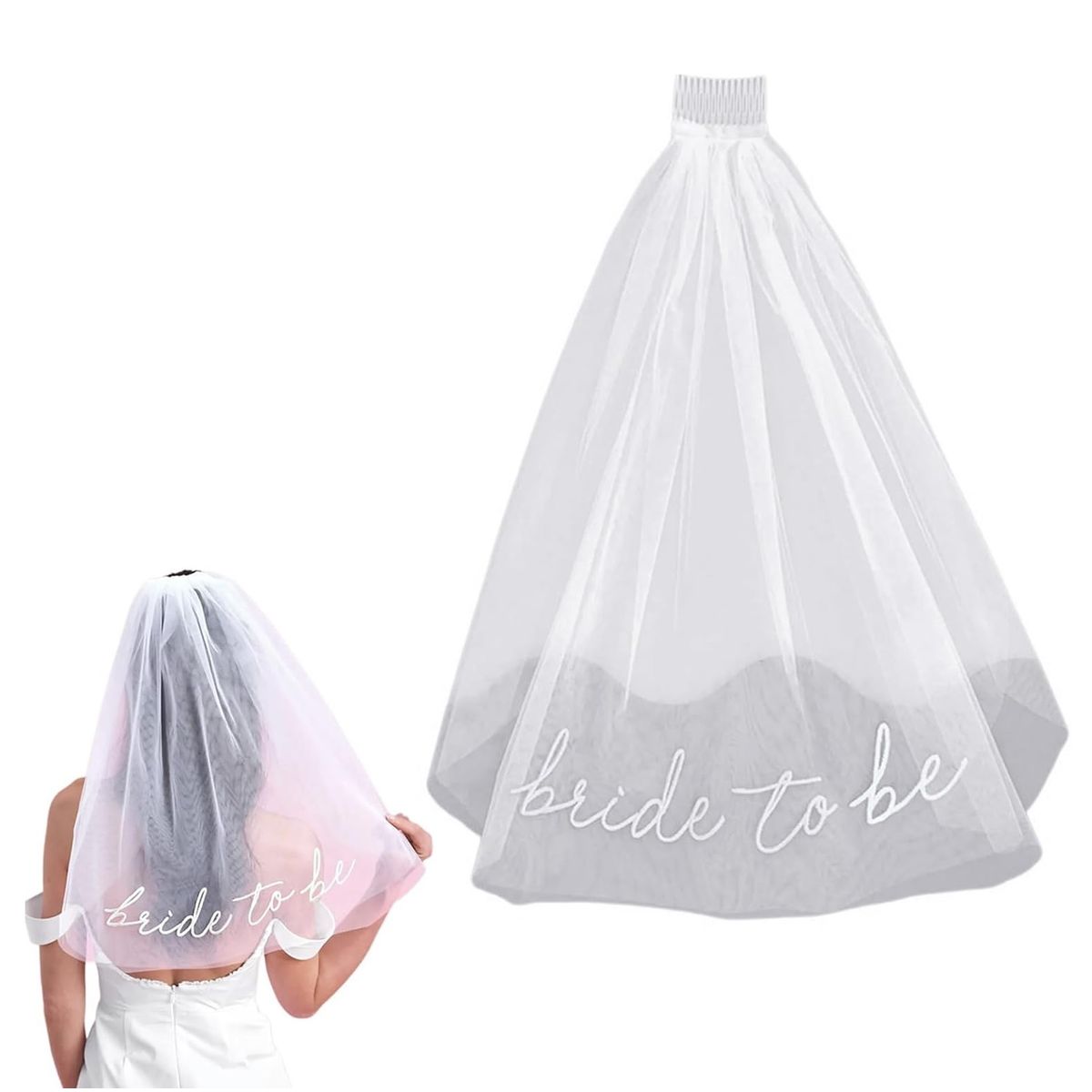 GENERICO - Velo blanco para novia despedida de soltera bride to be