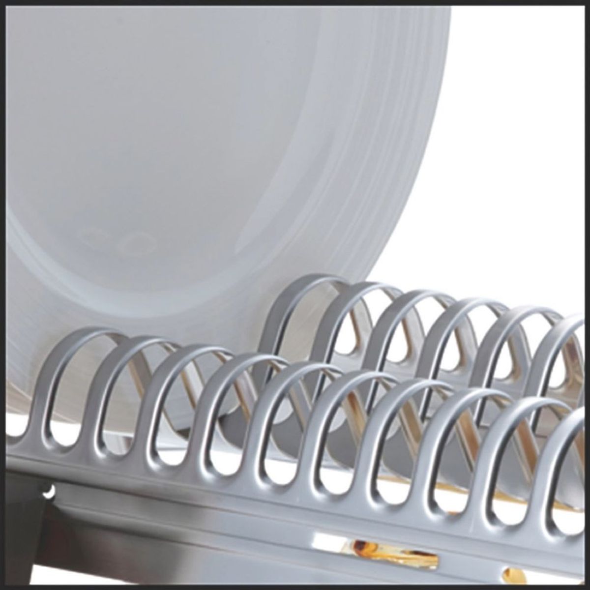 TRAMONTINA - ESCURRIDOR DE ACERO CON PORTA CUBIERTOS NEGRO- 10068005